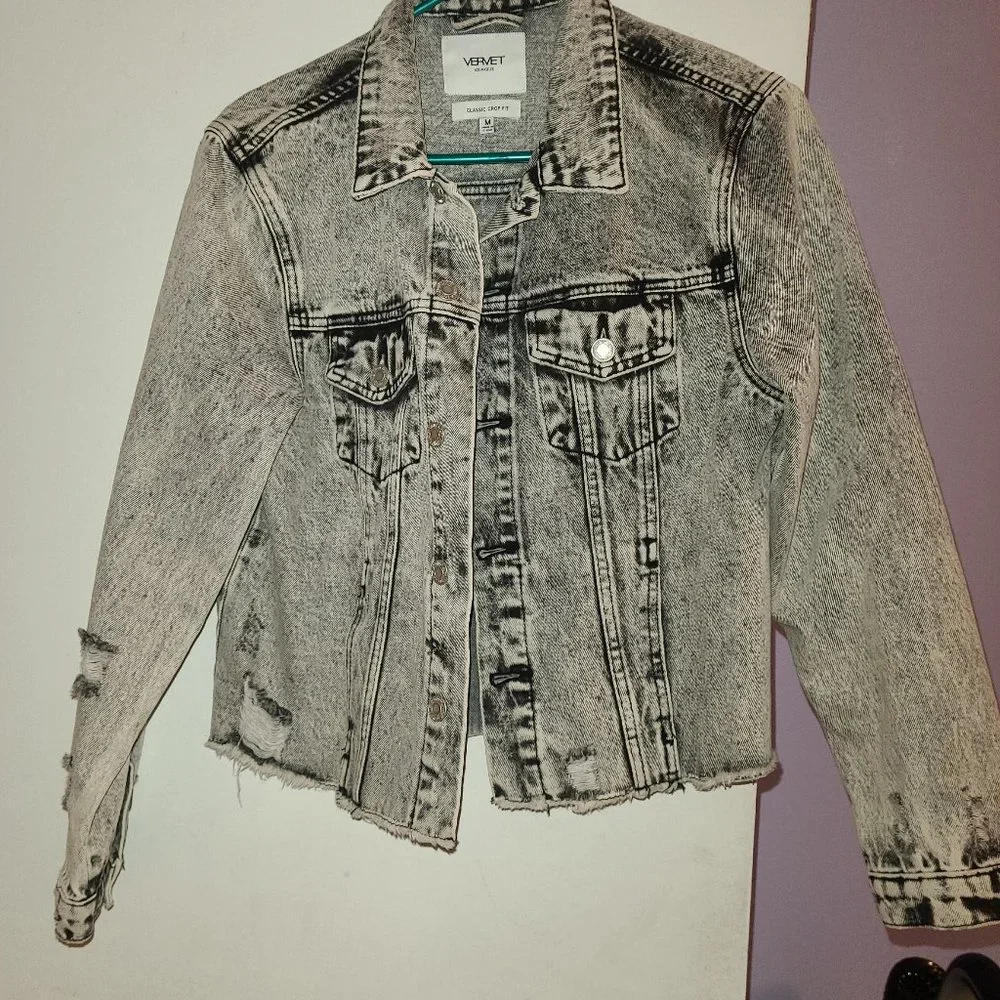 Vervet crop fit denim jacket - Picture 1 of 3